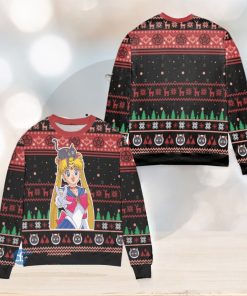 Sailor Moon Snowflake And Pine Tree Ugly Christmas Sweater Christmas Gift For Men And Women