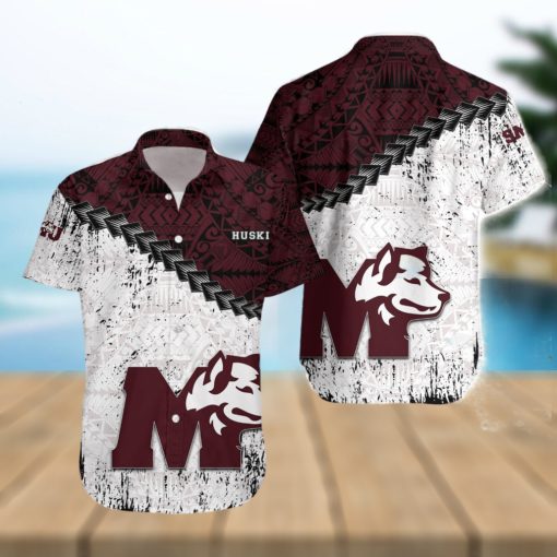 Saint Marys Huskies Ca Cis Grunge Polynesian Tattoo Pattern Hawaiian Shirt For Fans