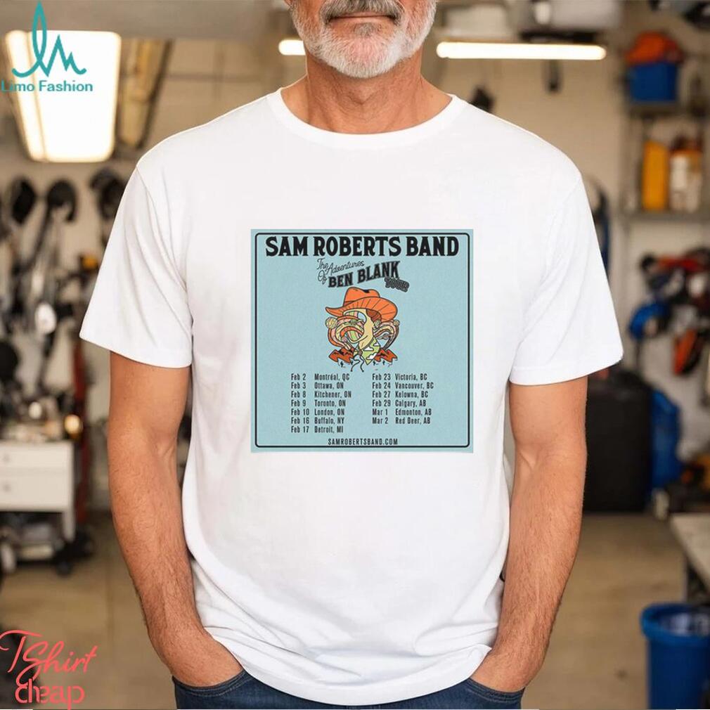 Sam Roberts Band 2024 Tour Dates Merch, Sam Roberts Band concert 2024 Shirt,  Sam Roberts Band The Adventures Of Ben Blanl Tour T Shirt - Limotees