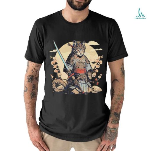 Samurai Ninja Cat Vintage Japanese Shirt