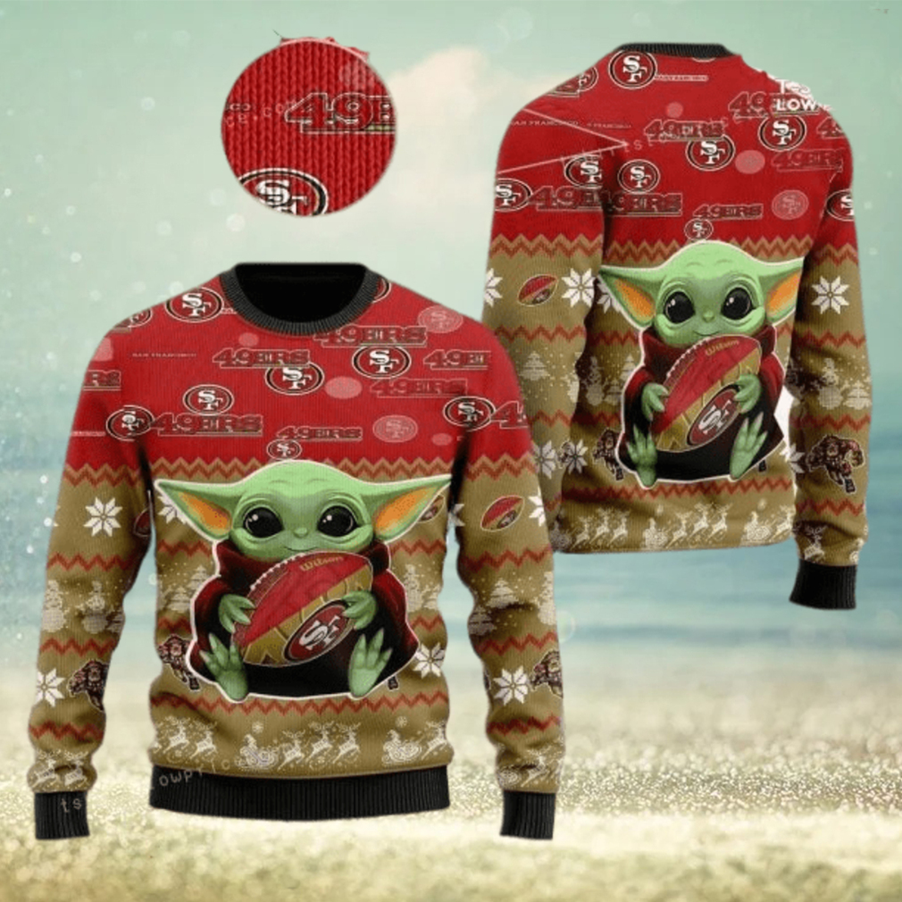 NFL San Francisco 49ers Ugly Christmas Sweater Cute Baby Yoda