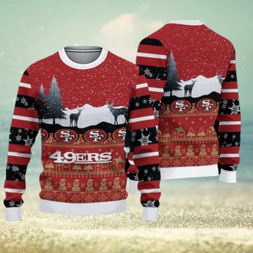 San Francisco 49ers Fans Reindeers Pattern Ugly Christmas Sweater Gift