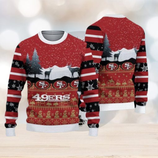 San Francisco 49ers Fans Reindeers Pattern Ugly Christmas Sweater Gift