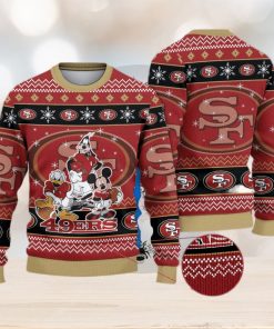 San Francisco 49ers Mickey And Friends Christmas Sweater 3D All Over Printed Ugly Christmas Sweater