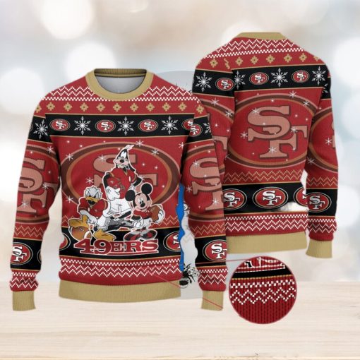 San Francisco 49ers Mickey And Friends Christmas Sweater 3D All Over Printed Ugly Christmas Sweater