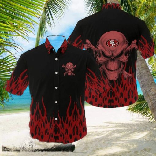 San Francisco 49ers NFL Skull Halloween Gift Fans Hawaiian Shirt For Men And Women