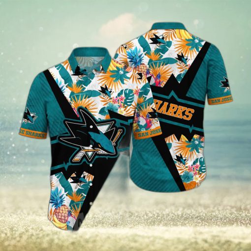 San Jose Sharks NHL Floral All Over Printed Hawaiian Shirt