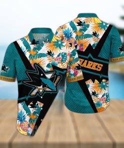 San Jose Sharks NHL Floral All Over Printed Hawaiian Shirt