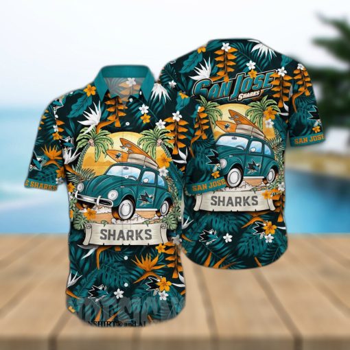 San Jose Sharks NHL Flower 3D All Over Print Hawaiian Shirt