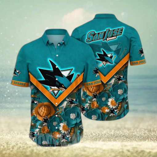 San Jose Sharks NHL Flower 3D All Over Printed Hawaiian Shirt