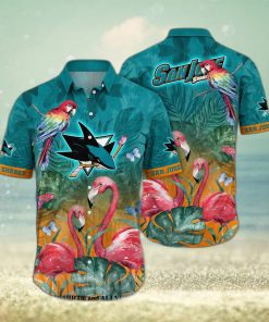 San Jose Sharks NHL Flower 3D Full Printing Hawaiian Shirt