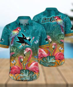 San Jose Sharks NHL Flower 3D Full Printing Hawaiian Shirt