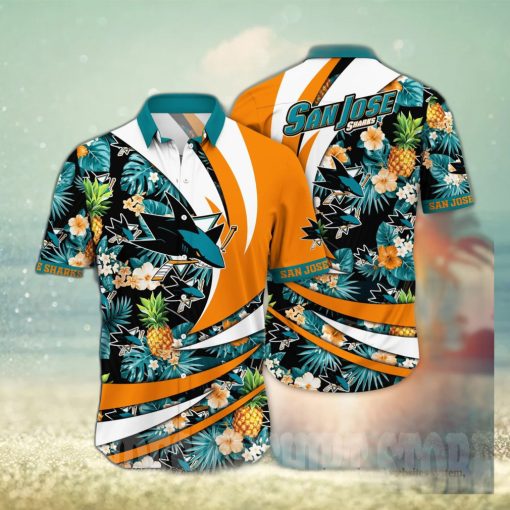 San Jose Sharks NHL Flower Full Print Hawaiian Shirt