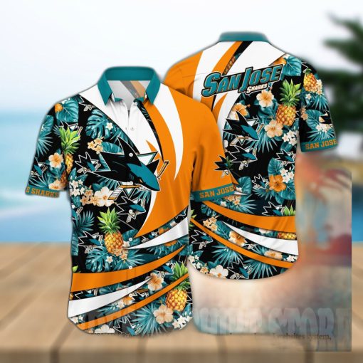 San Jose Sharks NHL Flower Full Print Hawaiian Shirt