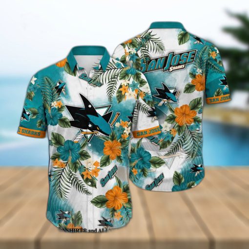 San Jose Sharks NHL Flower Tropical 3D All Over Printed Hawaiian Shirt