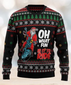 Santa And Motor Ugly Christmas Sweater Thankgiving Gift Men Women