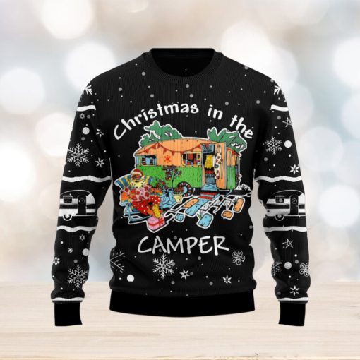 Santa Camping Ugly Christmas Sweater Gift Men Women