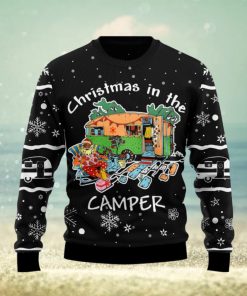 Santa Camping Ugly Christmas Sweater Gift Men Women