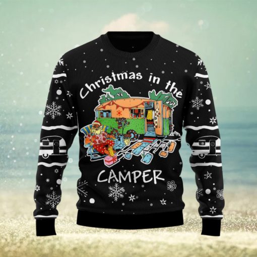 Santa Camping Ugly Christmas Sweater Gift Men Women