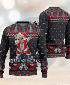 Santa Claus Cute Pug Dog Ugly Christmas Sweater Knitted Gift For Men And Women