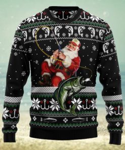 Santa Claus Fishing Ugly Christmas Sweater Thankgiving Gift Men Women