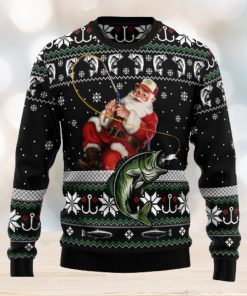 Santa Claus Fishing Ugly Christmas Sweater Thankgiving Gift Men Women