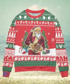 Santa Claus & Football Snowflake Pattern Ugly Christmas Sweater Christmas Gift For Men And Women