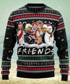 Santa Claus Jesus Friend Ugly Christmas Sweater Thankgiving Gift Men Women