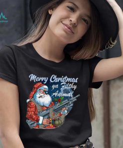 Santa Claus Merry Christmas ya filthy animal t shirt