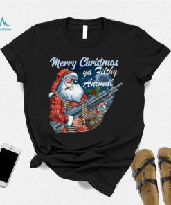 Santa Claus Merry Christmas ya filthy animal t shirt