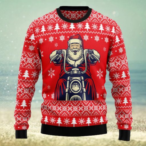 Santa Claus Ride A Motorcycle Ugly Christmas Sweater Thankgiving Gift Men Women