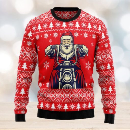 Santa Claus Ride A Motorcycle Ugly Christmas Sweater Thankgiving Gift Men Women