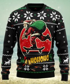 Santa Claus Skateboard Ugly Christmas Sweater Thankgiving Gift Men Women