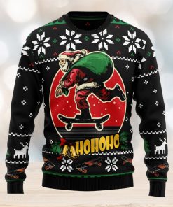 Santa Claus Skateboard Ugly Christmas Sweater Thankgiving Gift Men Women