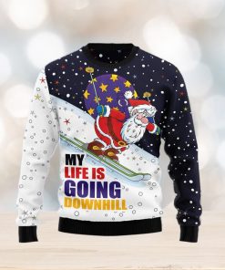 Santa Claus Ski Ugly Christmas Sweater Gift Men Women