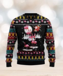 Santa Claus With Flamingo Reindeer Ugly Christmas Sweater