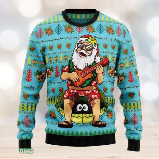 Santa Clause Plays Guitar Ugly Christmas Sweater Gift For Men Women