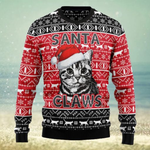 Santa Claws Cat Ugly Christmas Sweater Thankgiving Gift Men Women