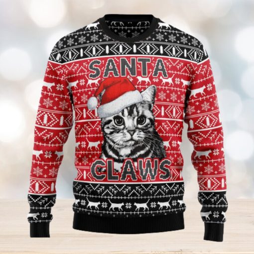 Santa Claws Cat Ugly Christmas Sweater Thankgiving Gift Men Women