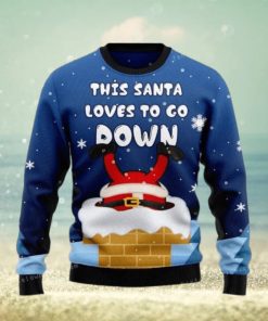 Santa Goes Down Christmas Ugly Sweater Mens