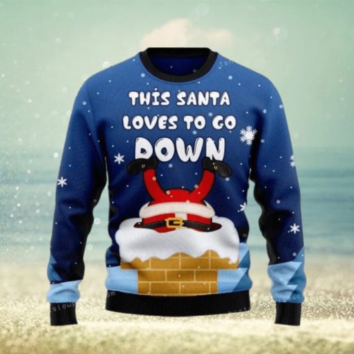 Santa Goes Down Christmas Ugly Sweater Mens