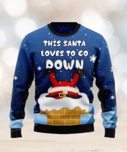 Santa Goes Down Christmas Ugly Sweater Mens