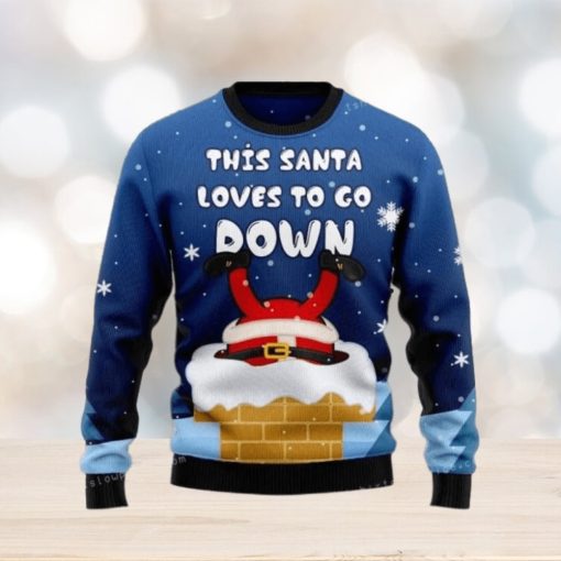 Santa Goes Down Christmas Ugly Sweater Mens