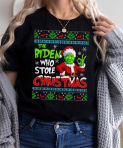 Santa Grinch Biden The Biden Who Stole Ugly Christmas Shirt