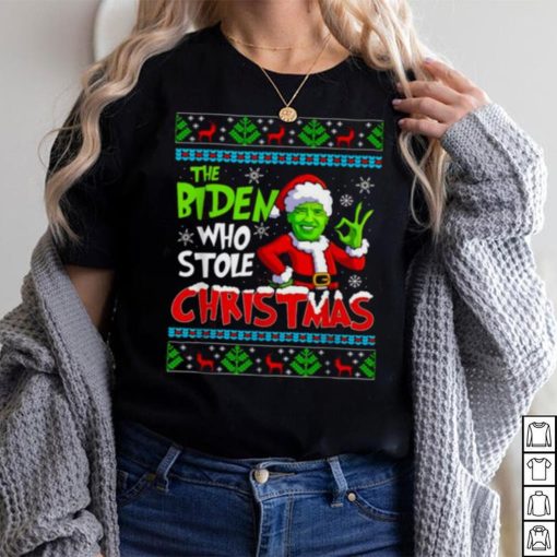 Santa Grinch Biden The Biden Who Stole Ugly Christmas Shirt