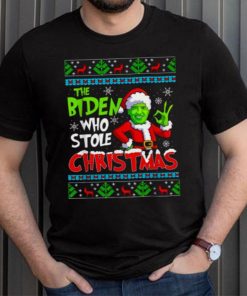 Santa Grinch Biden The Biden Who Stole Ugly Christmas Shirt