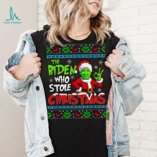 Santa Grinch Biden The Biden Who Stole Ugly Christmas Shirt