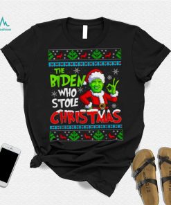 Santa Grinch Biden The Biden Who Stole Ugly Christmas Shirt