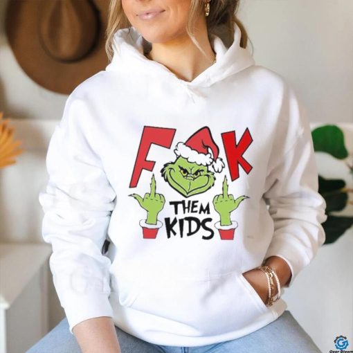 Santa Grinch middle fingers fuck them kids Merry Christmas 2023 sweater