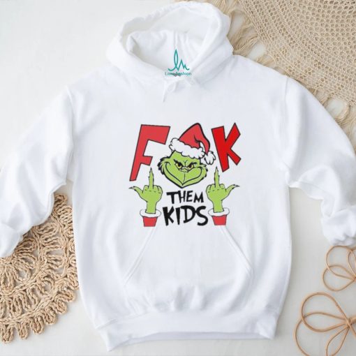 Santa Grinch middle fingers fuck them kids Merry Christmas 2023 sweater